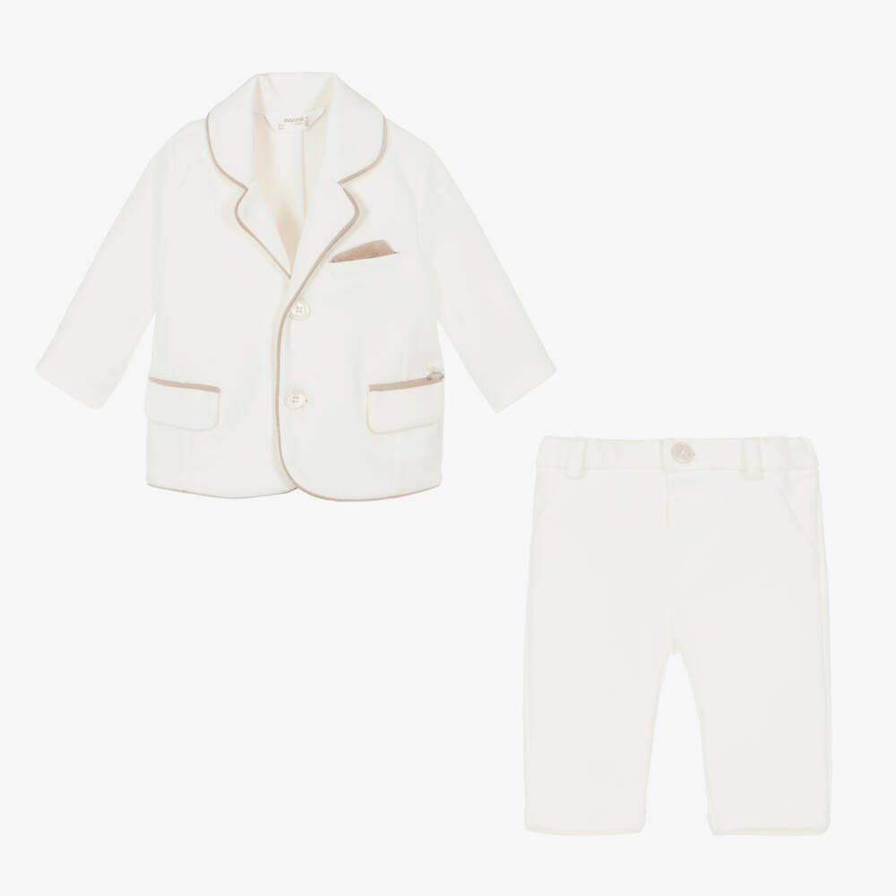 Mayoral Newborn-Boys Classic Ivory Cotton Ensemble | Childrensalon Outlet
