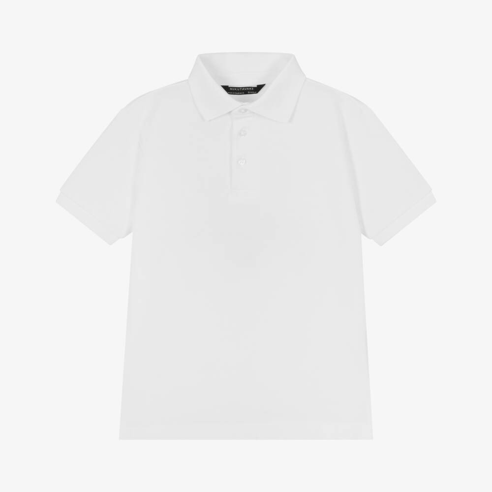 Mayoral Nukutavake-Boys Classic Ivory Piqué Polo Top | Childrensalon Outlet