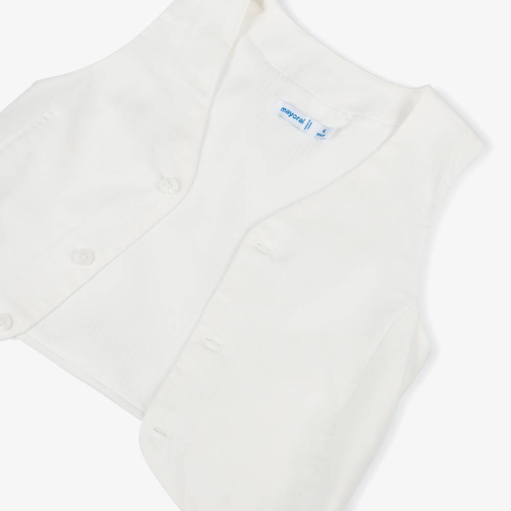 Mayoral-Boys Classic Ivory Twill Vest | Childrensalon Outlet