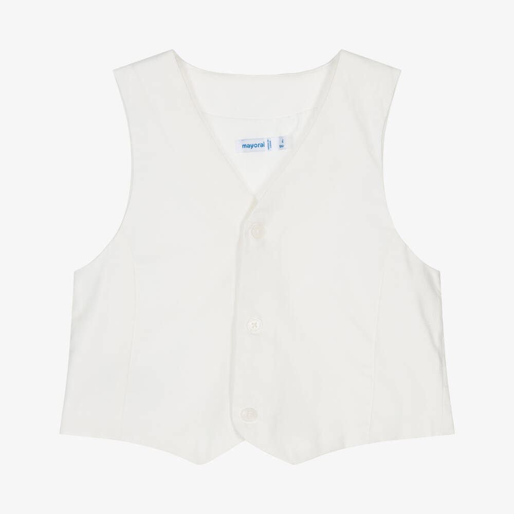 Mayoral-Boys Classic Ivory Twill Vest | Childrensalon Outlet