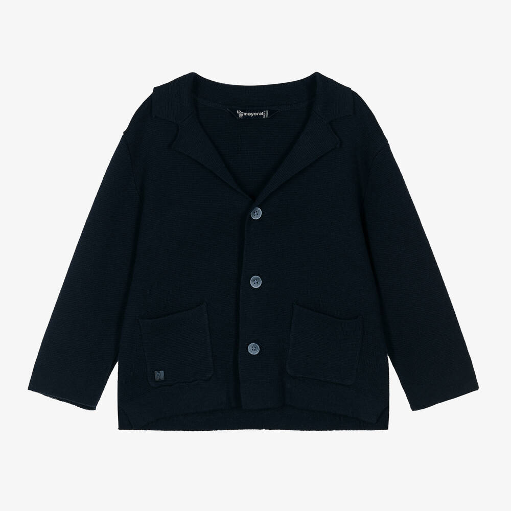 Mayoral-Boys Classic Navy Knit Sweater | Childrensalon Outlet