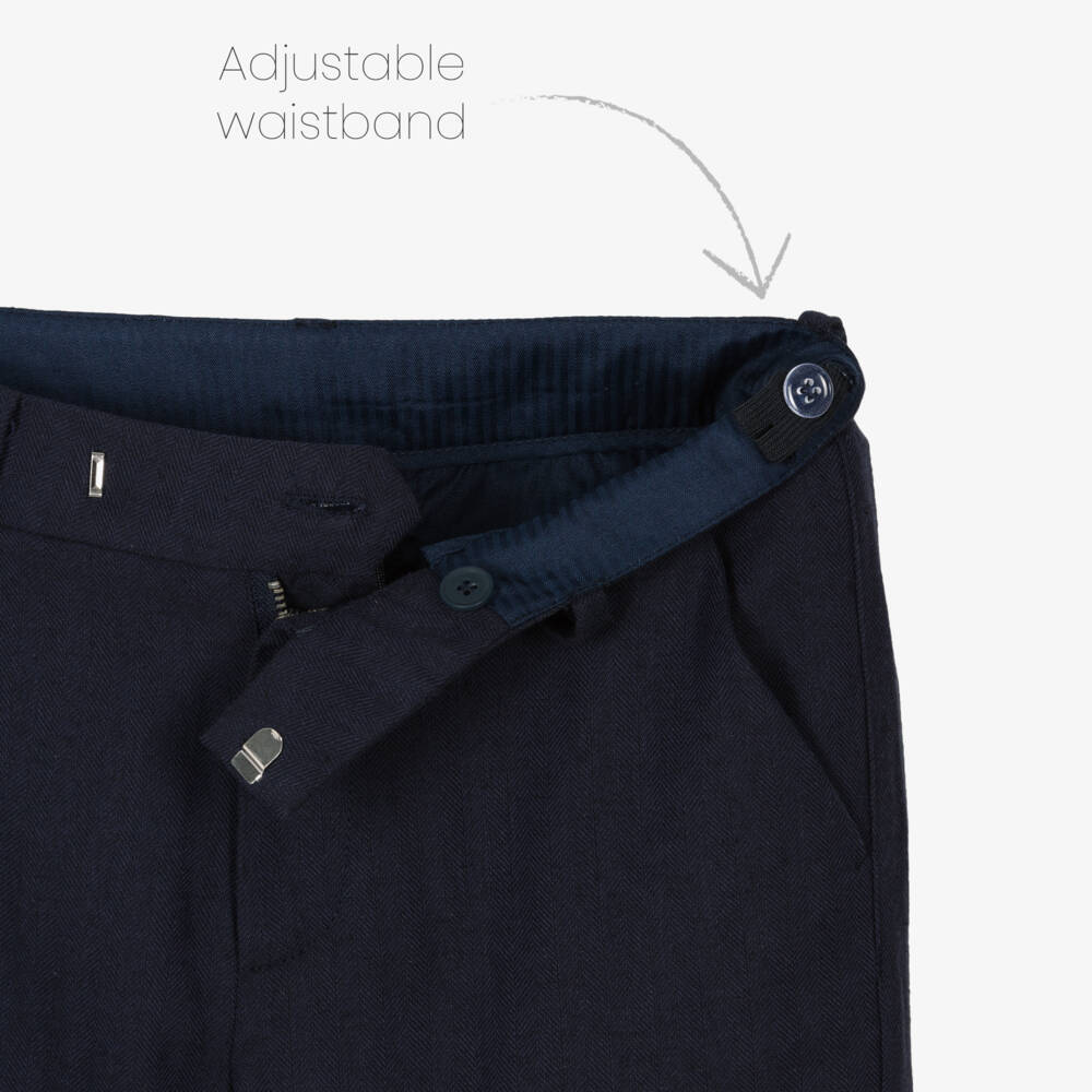 Mayoral Nukutavake-Boys Classic Navy Linen Blend Shorts | Childrensalon Outlet