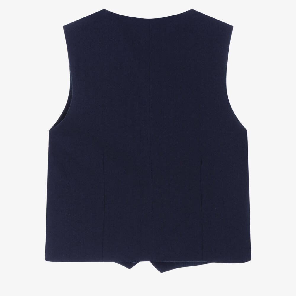 Mayoral Nukutavake-Boys Classic Navy Linen Vest | Childrensalon Outlet