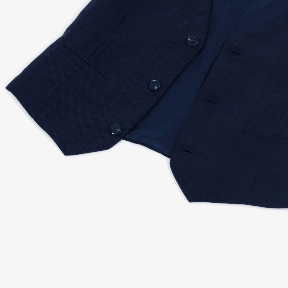 Mayoral Nukutavake-Boys Classic Navy Linen Vest | Childrensalon Outlet