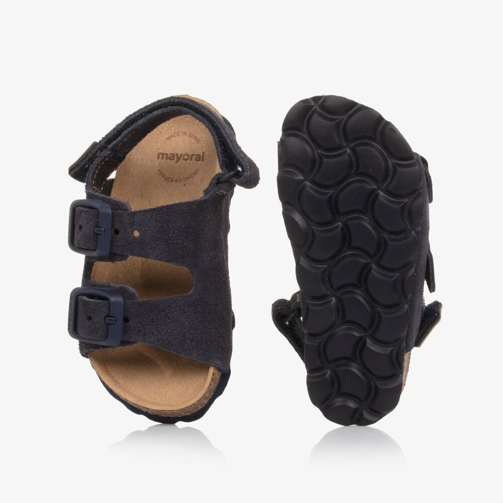 Mayoral-Boys Classic Navy Suede Sandals | Childrensalon Outlet
