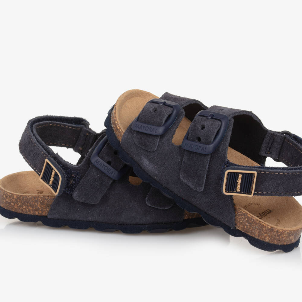 Mayoral-Boys Classic Navy Suede Sandals | Childrensalon Outlet