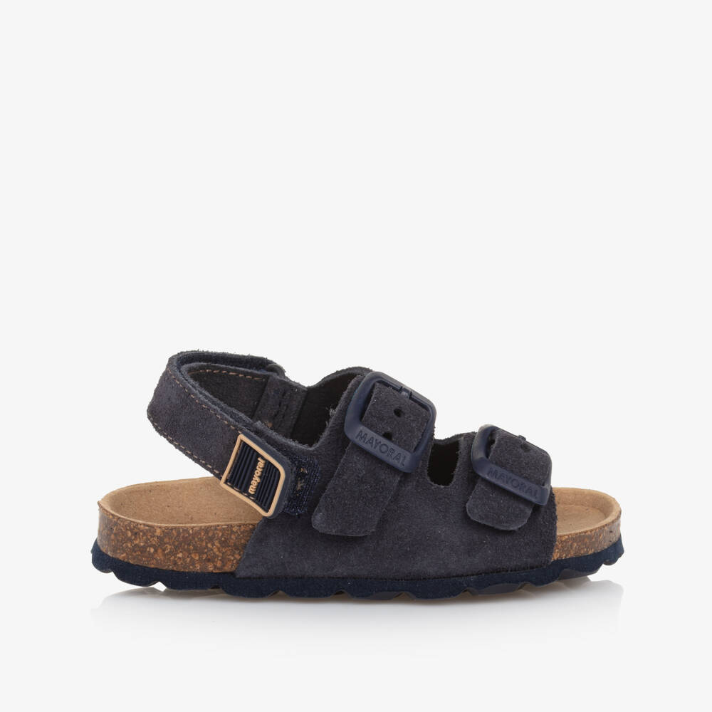 Mayoral-Boys Classic Navy Suede Sandals | Childrensalon Outlet
