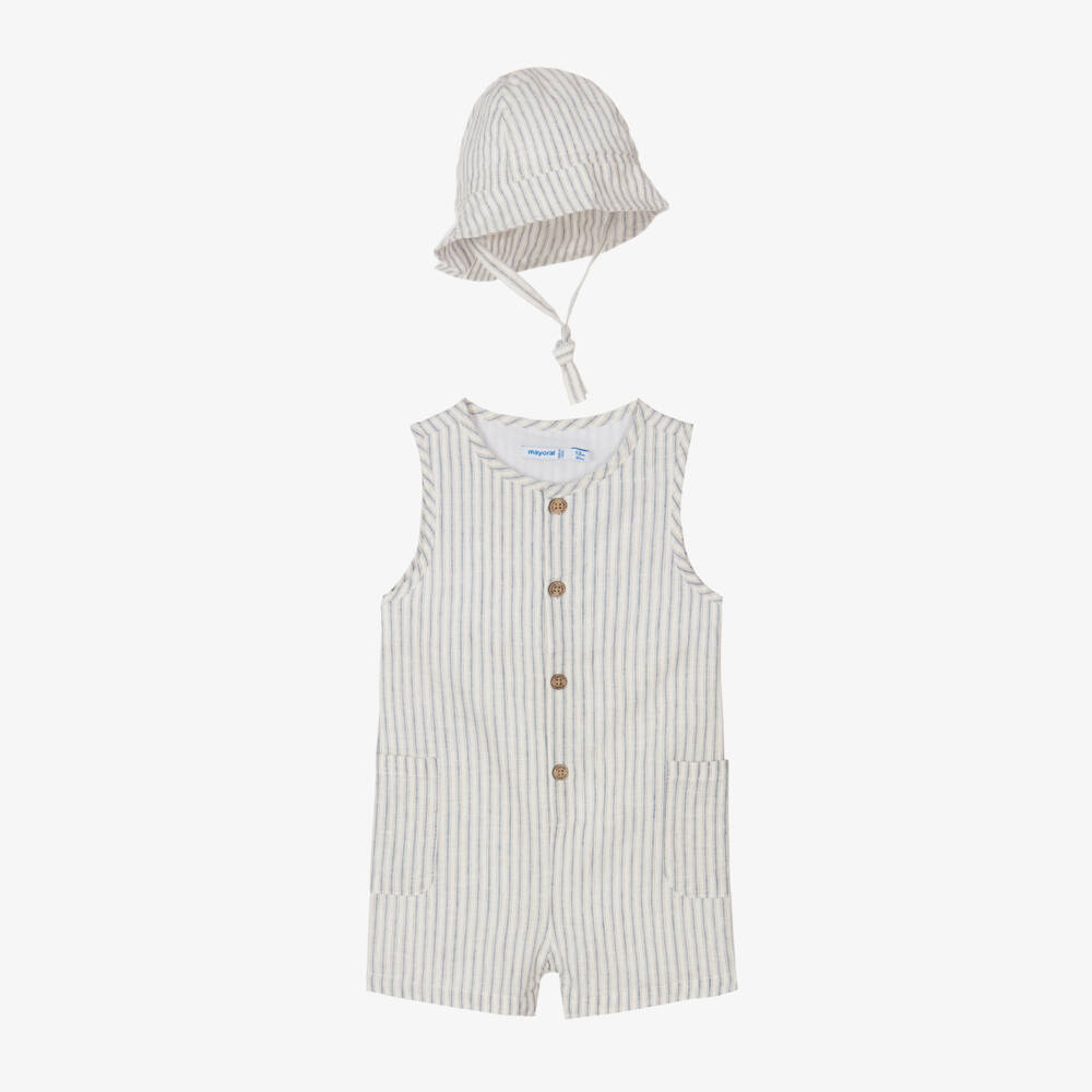 Mayoral-Boys Classic Striped Dungaree Outfit | Childrensalon Outlet