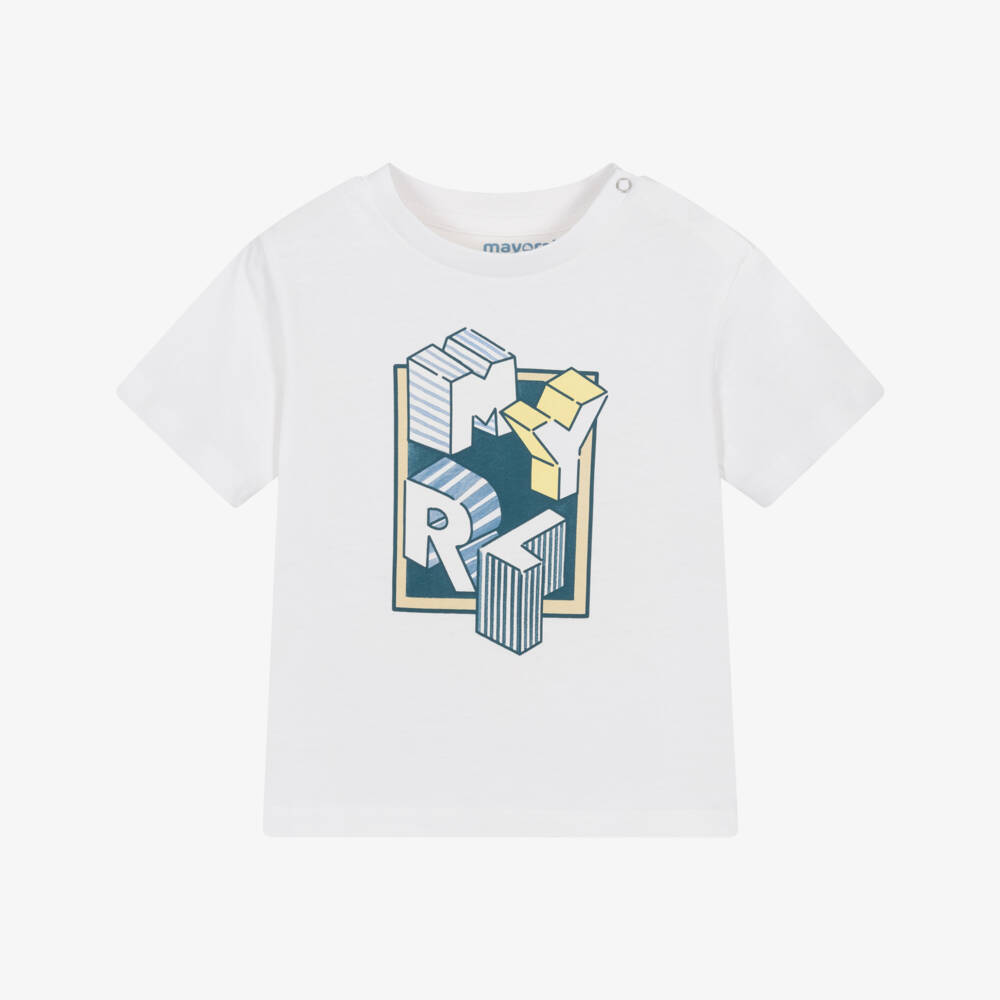 Mayoral-Классическая белая хлопковая футболка для мальчиков | Childrensalon Outlet
