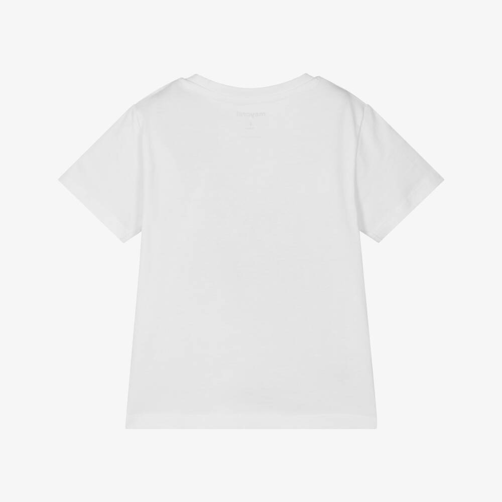 Mayoral-Boys Coastal Cotton Tee in White | Childrensalon Outlet