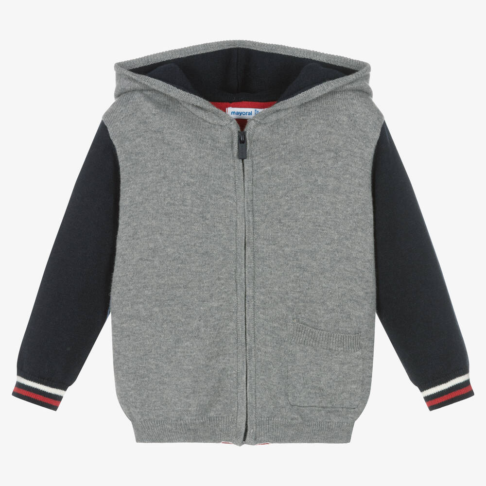 Mayoral - Boys Colourblock Knitted Zip-Up Top | Childrensalon