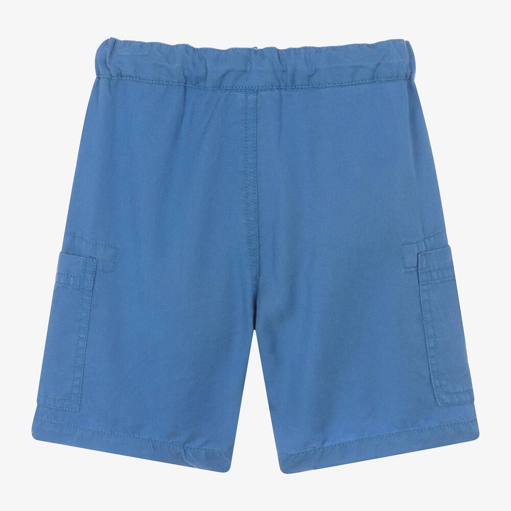 Mayoral-Boys Cornflower Blue Tencel Shorts | Childrensalon Outlet