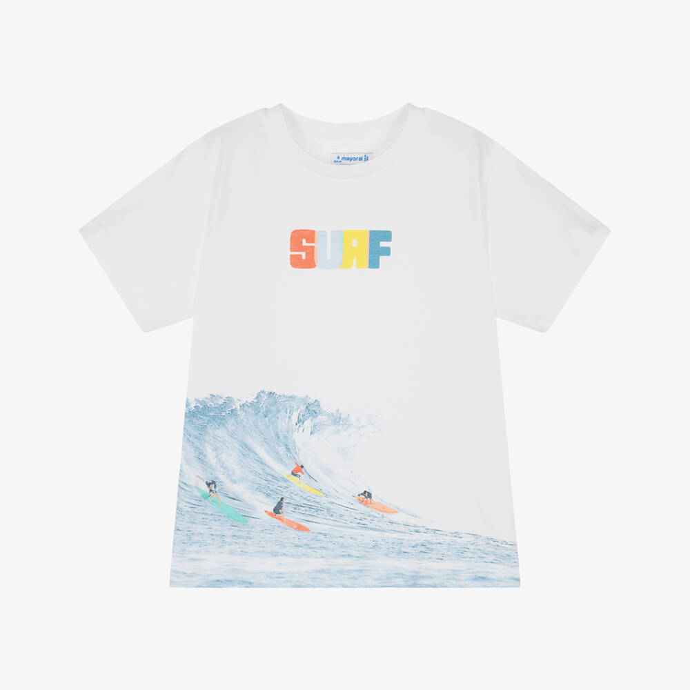 Mayoral-Boys Cotton Beach Wave Tee | Childrensalon Outlet