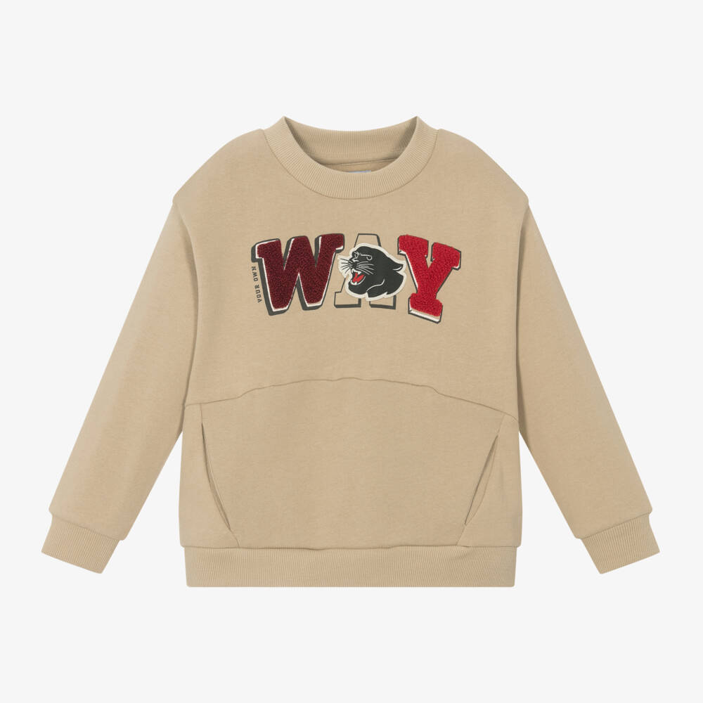 Mayoral-Boys Cotton Beige Sweatshirt | Childrensalon Outlet
