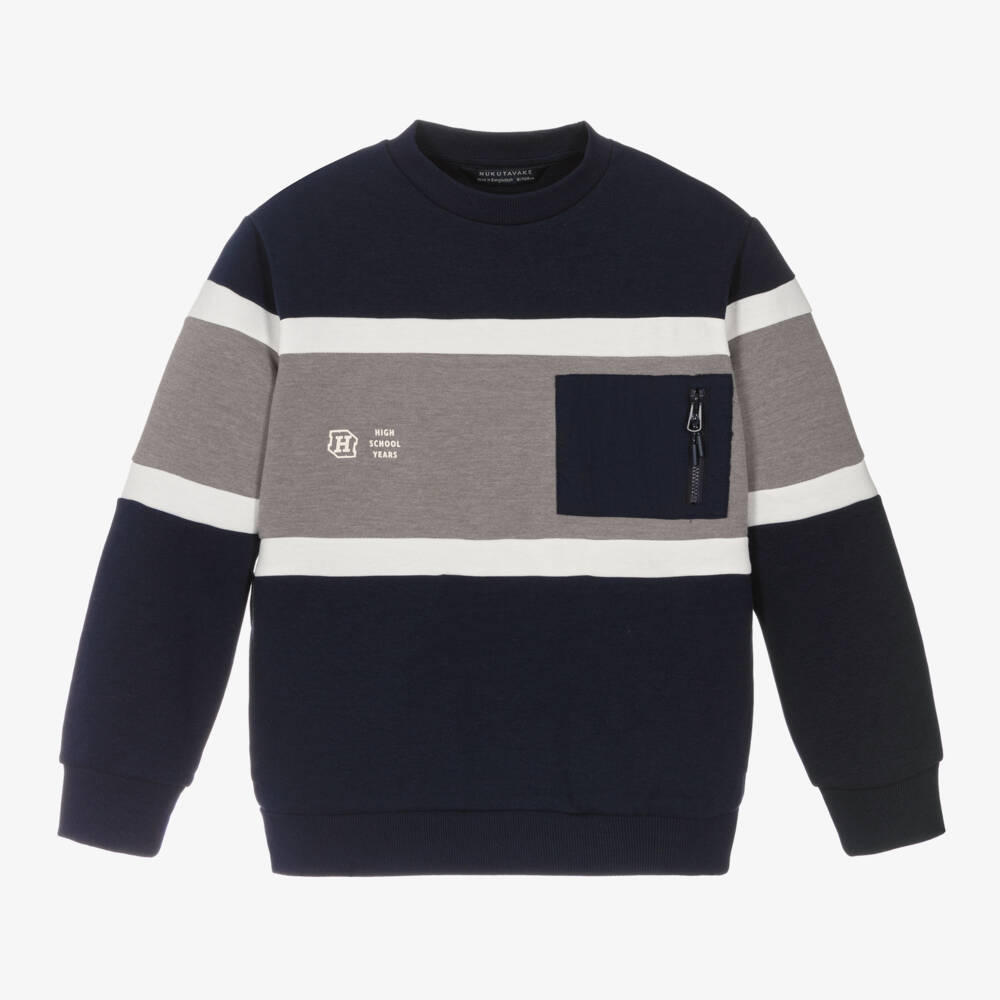 Mayoral Nukutavake-Boys Cotton Blend Blue Jumper | Childrensalon Outlet