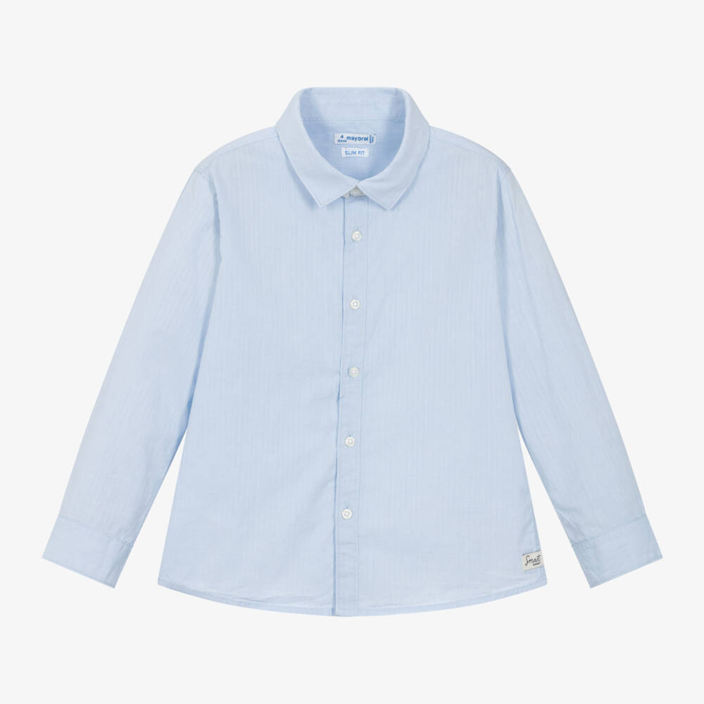 Mayoral-Boys Cotton Blue Shirt Set | Childrensalon Outlet