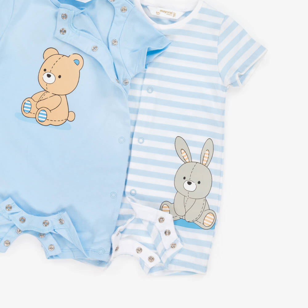 Mayoral Newborn-Boys Cotton Blue Shorties Duo | Childrensalon Outlet