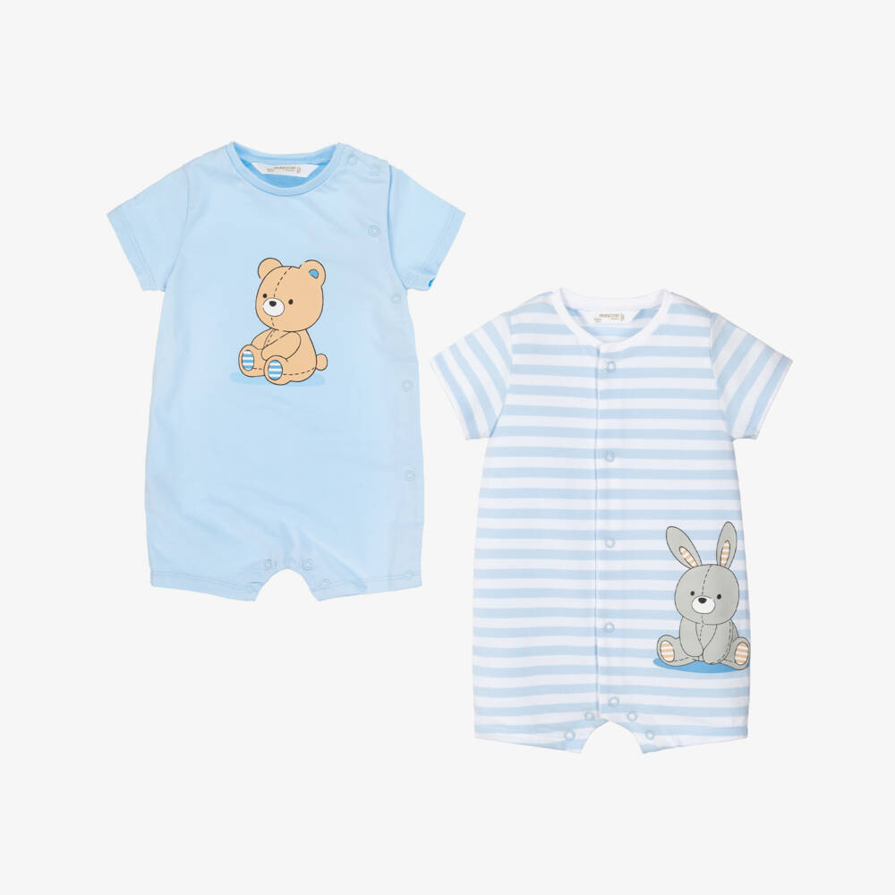 Mayoral Newborn-Boys Cotton Blue Shorties Duo | Childrensalon Outlet