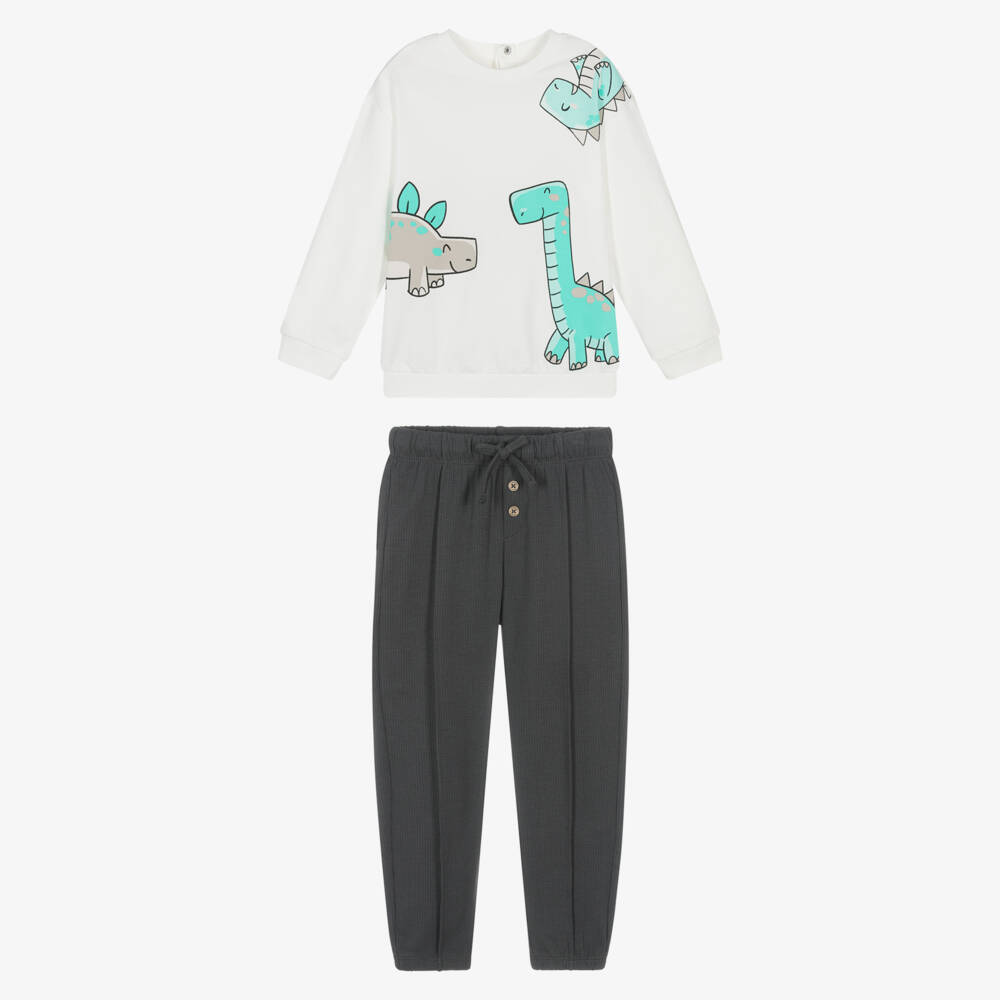 Mayoral-Boys Cotton Dino Hoodie Set | Childrensalon Outlet