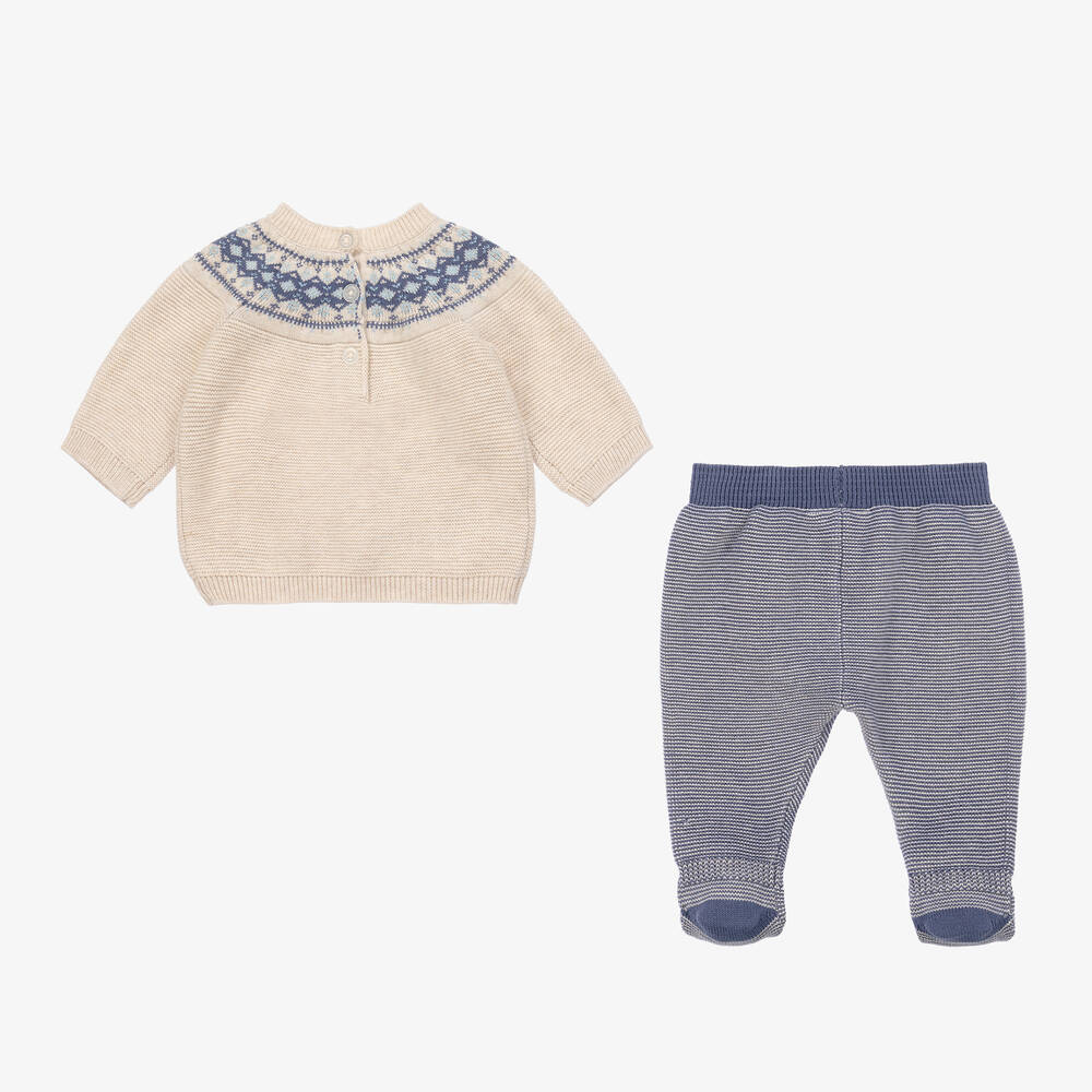 Mayoral-أفرول بيبي غرو قطعتين قطن محبوك لون أزرق للمواليد | Childrensalon Outlet