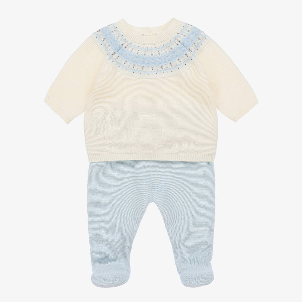 Mayoral-Boys Cotton Knit 2 Piece Babygrow | Childrensalon Outlet