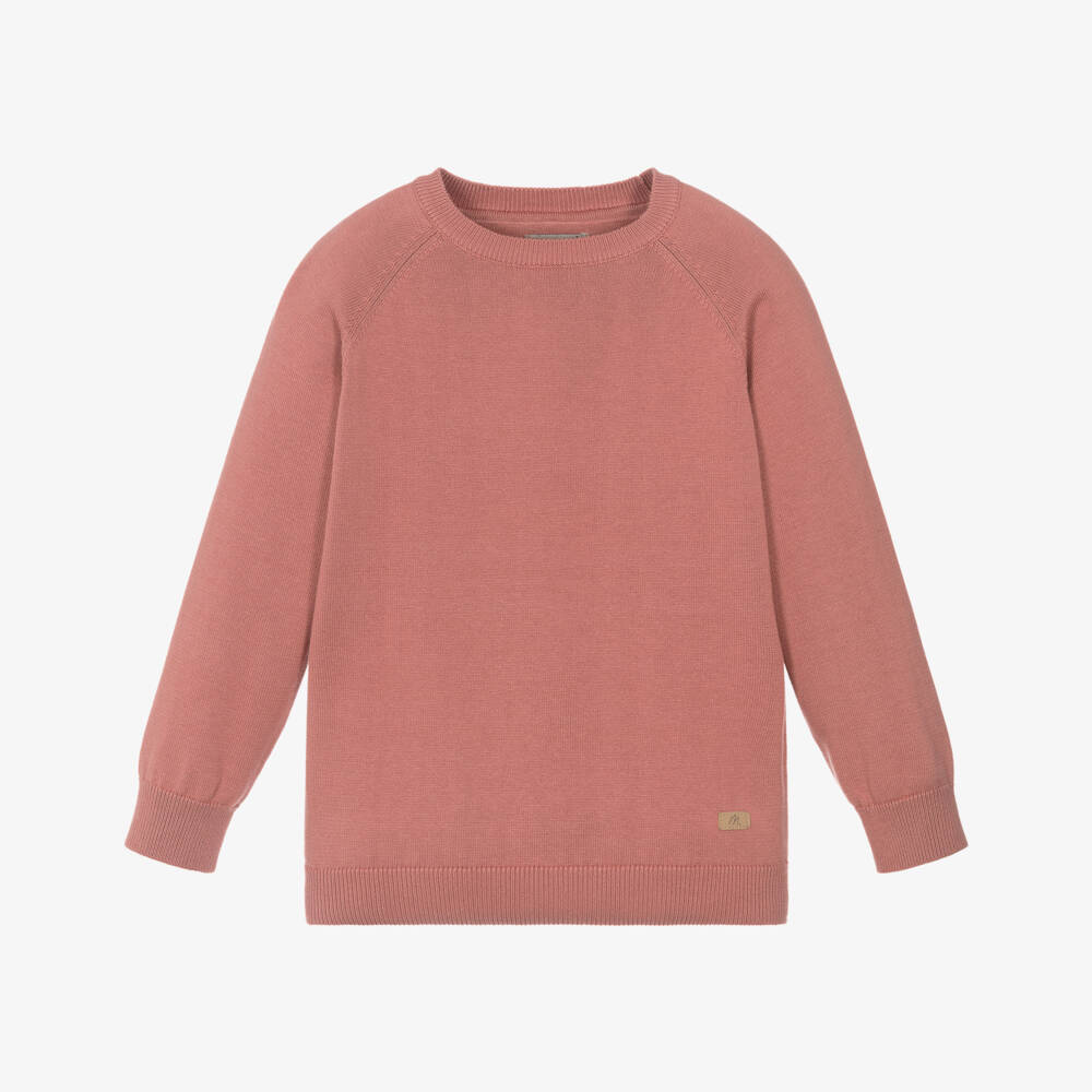 Mayoral-Boys Cotton Knit Pullover in Pink | Childrensalon Outlet