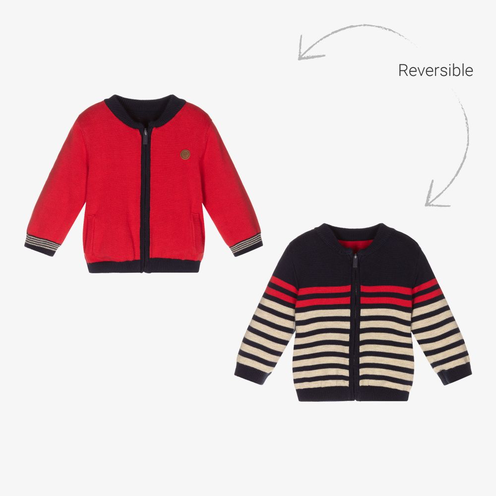 Mayoral-Boys Cotton Knit Zip-Up Top | Childrensalon Outlet