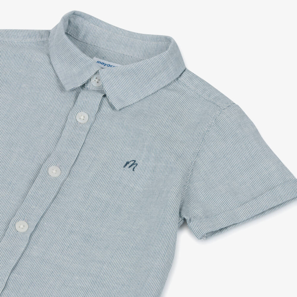 Mayoral-Boys Cotton & Linen Striped Ensemble | Childrensalon Outlet