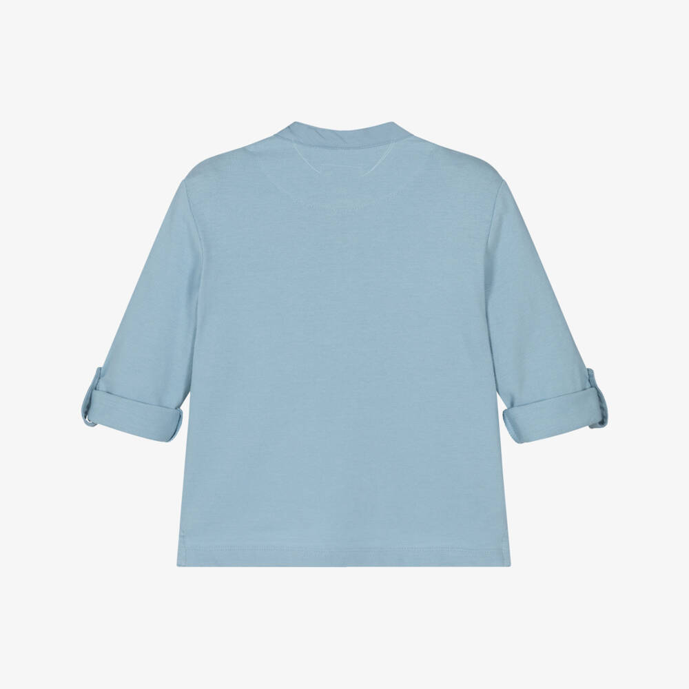Mayoral-Boys Cotton Piqué Blue Pullover | Childrensalon Outlet