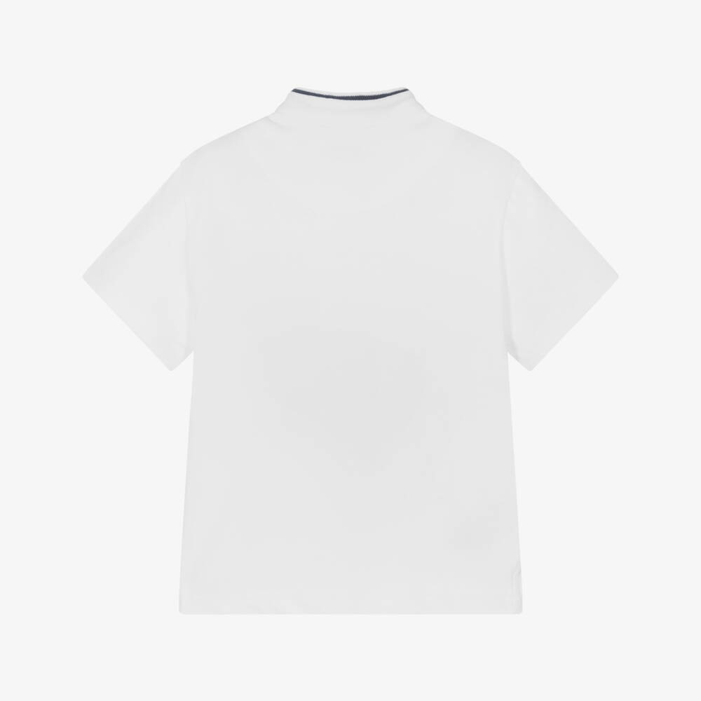 Mayoral-Boys Cotton Piqué Polo White | Childrensalon Outlet
