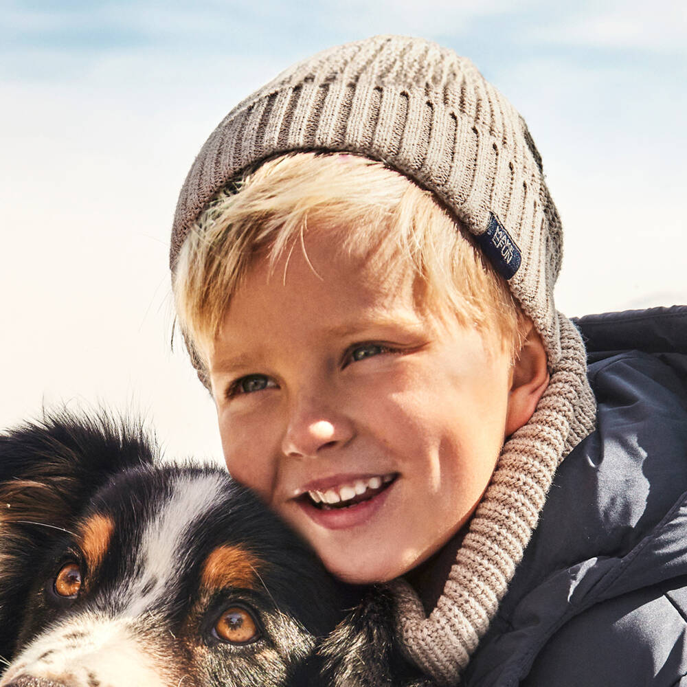 Mayoral-Boys Cotton Ribbed Knit Beanie | Childrensalon Outlet