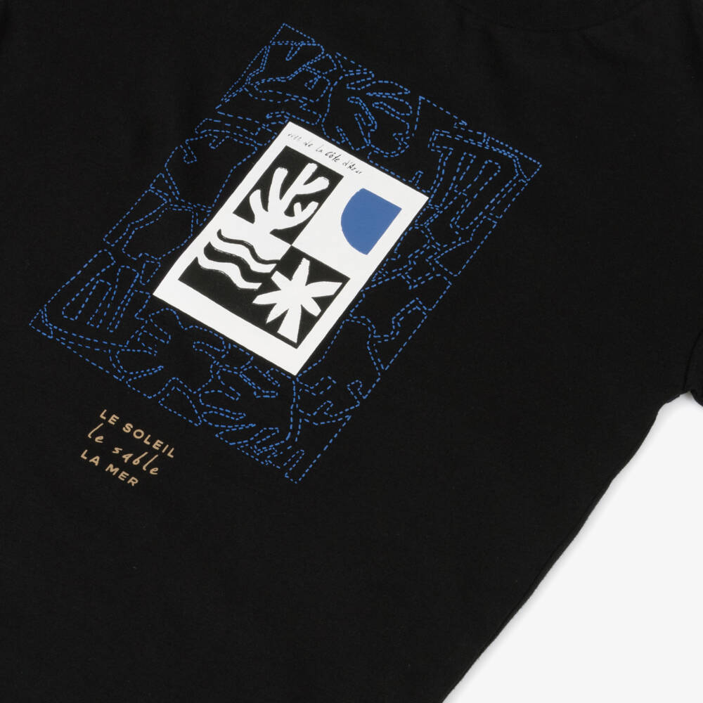 Mayoral Nukutavake-Boys Cotton Riviera Black Tee | Childrensalon Outlet