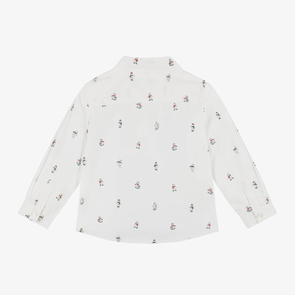 Mayoral-Boys Cotton Shirt with Bear Motif | Childrensalon Outlet