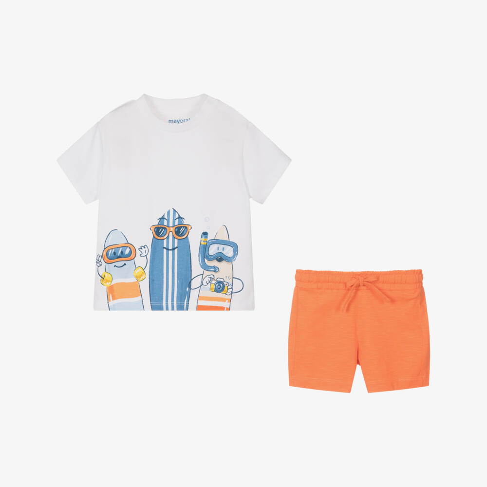 Mayoral-Boys Cotton Surfboard Short Set | Childrensalon Outlet