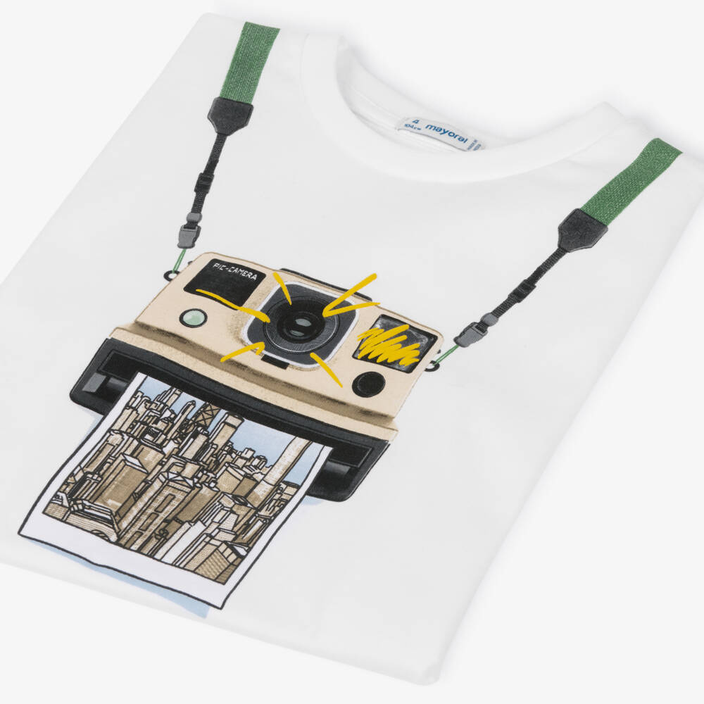 Mayoral-Boys Cotton Tee with Camera Print | Childrensalon Outlet
