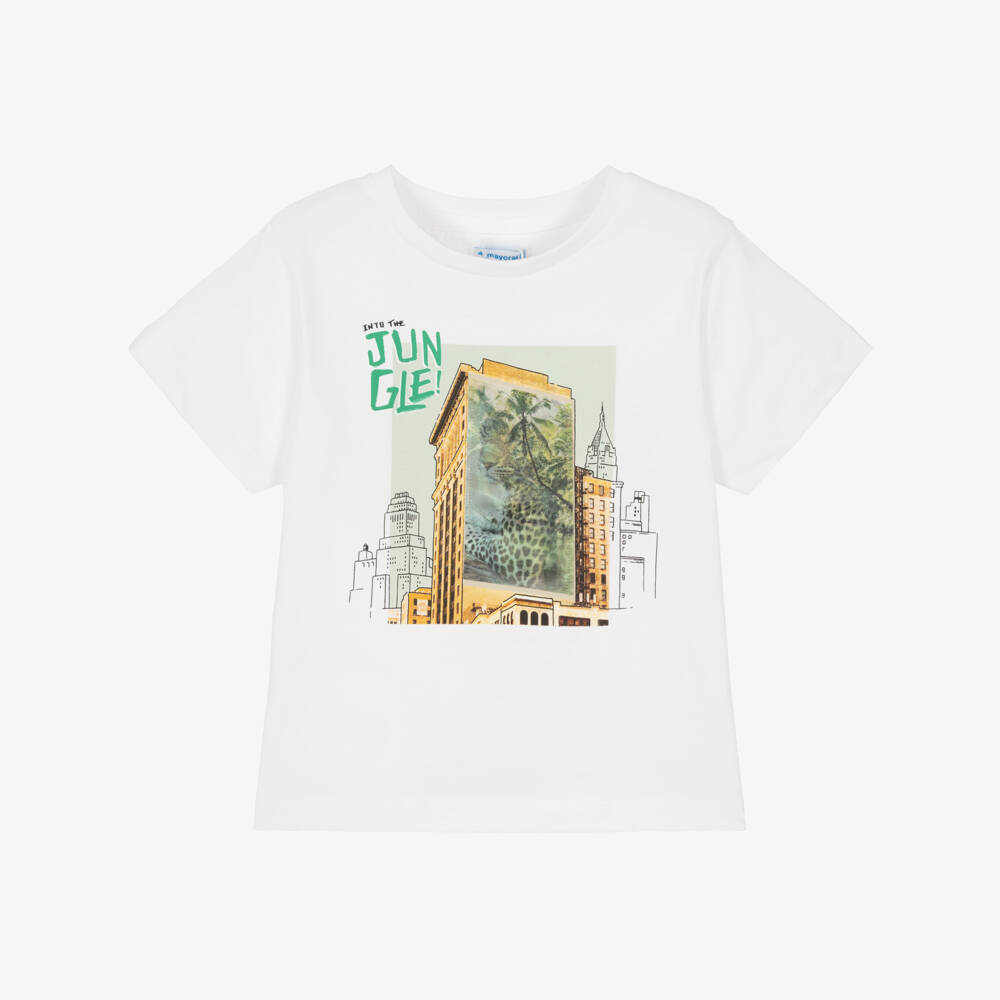 Mayoral-Boys Cotton Tee with Jungle Illusion | Childrensalon Outlet