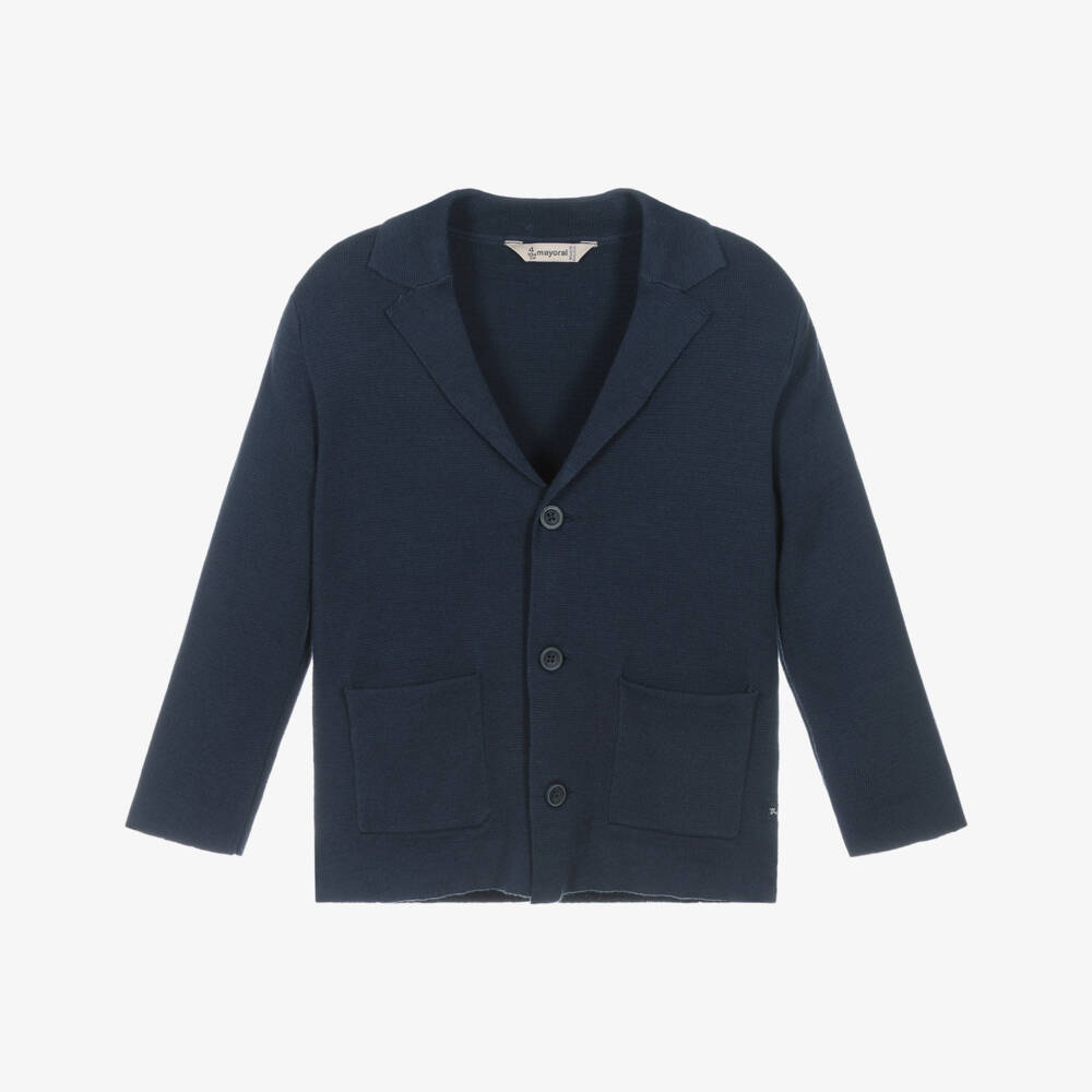 Mayoral-Boys Cozy Blue Knit Sweater | Childrensalon Outlet