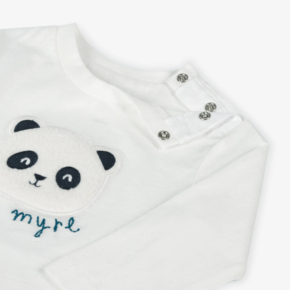 Mayoral-Boys Cozy Green & Blue Panda Ensemble | Childrensalon Outlet