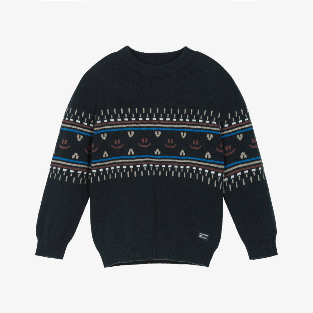 Mayoral-Уютный синий свитер Fair Isle для мальчиков | Childrensalon Outlet