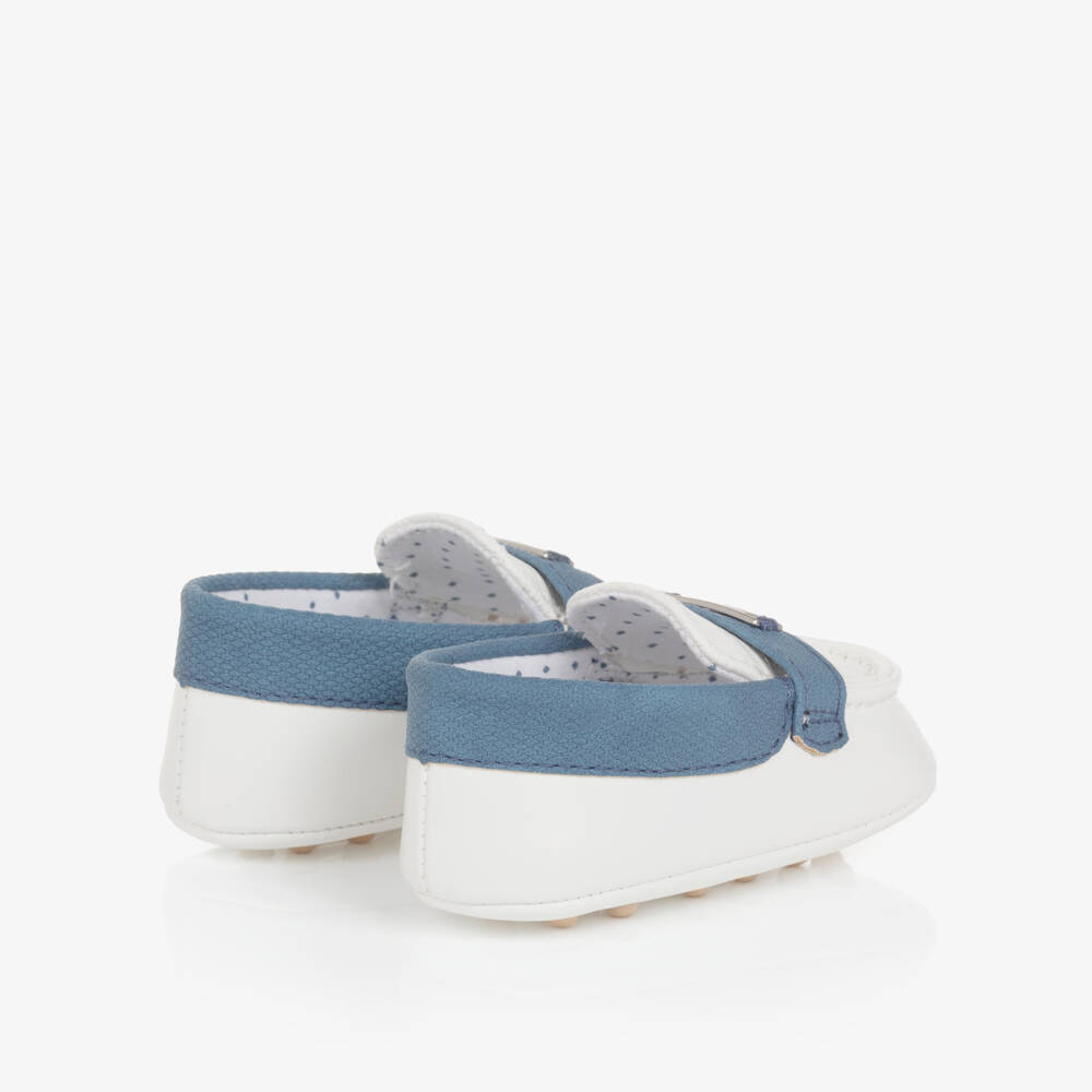 Mayoral Newborn-Boys Cozy White Pre-Walker Loafers | Childrensalon Outlet