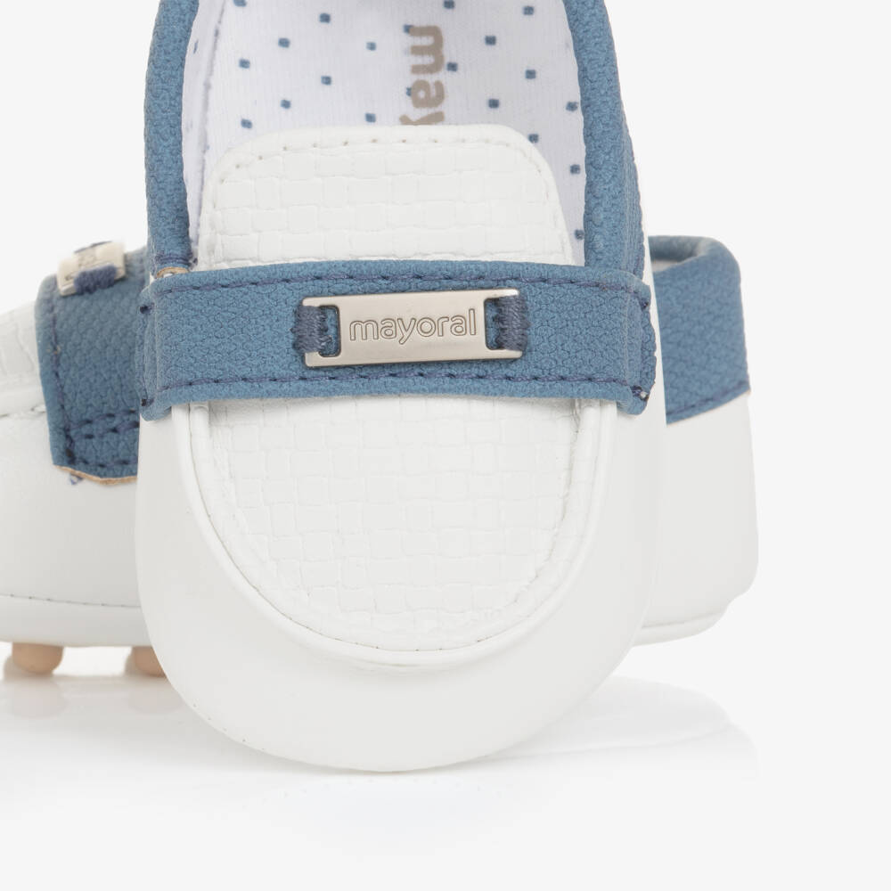 Mayoral Newborn-Boys Cozy White Pre-Walker Loafers | Childrensalon Outlet