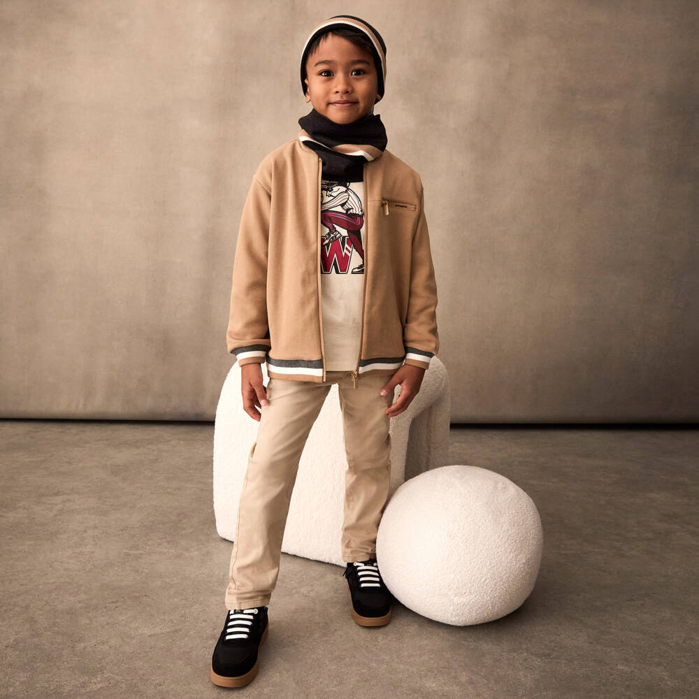 Mayoral-Boys Cream Aviator Jacket | Childrensalon Outlet