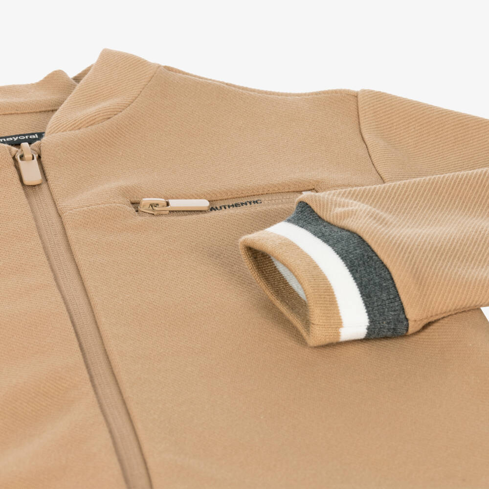 Mayoral-Boys Cream Aviator Jacket | Childrensalon Outlet