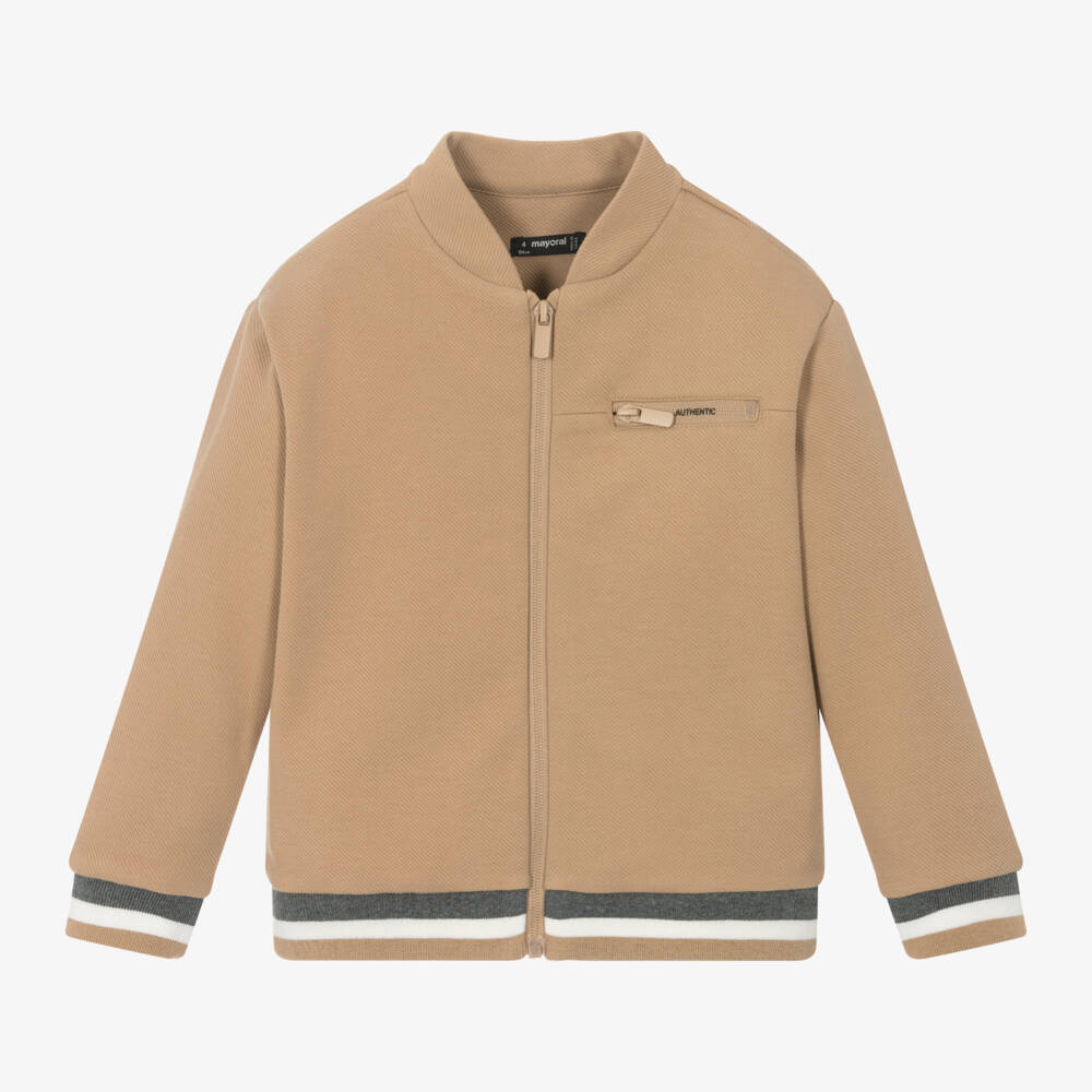 Mayoral-Boys Cream Aviator Jacket | Childrensalon Outlet