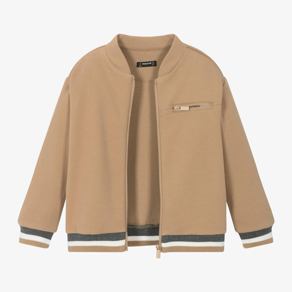 Mayoral-Boys Cream Aviator Jacket | Childrensalon Outlet