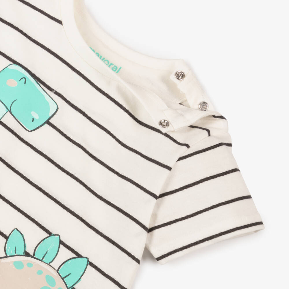 Mayoral-Boys Cream Dino Adventure Tee | Childrensalon Outlet