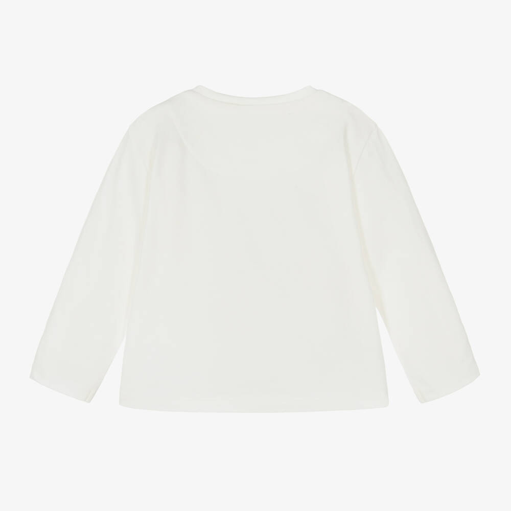 Mayoral-Boys Cream Long Sleeve Tee | Childrensalon Outlet