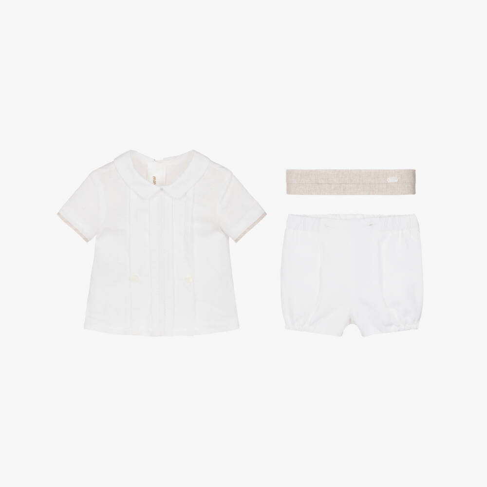 Mayoral Newborn-Boys Cream & Sand Outfit Set | Childrensalon Outlet