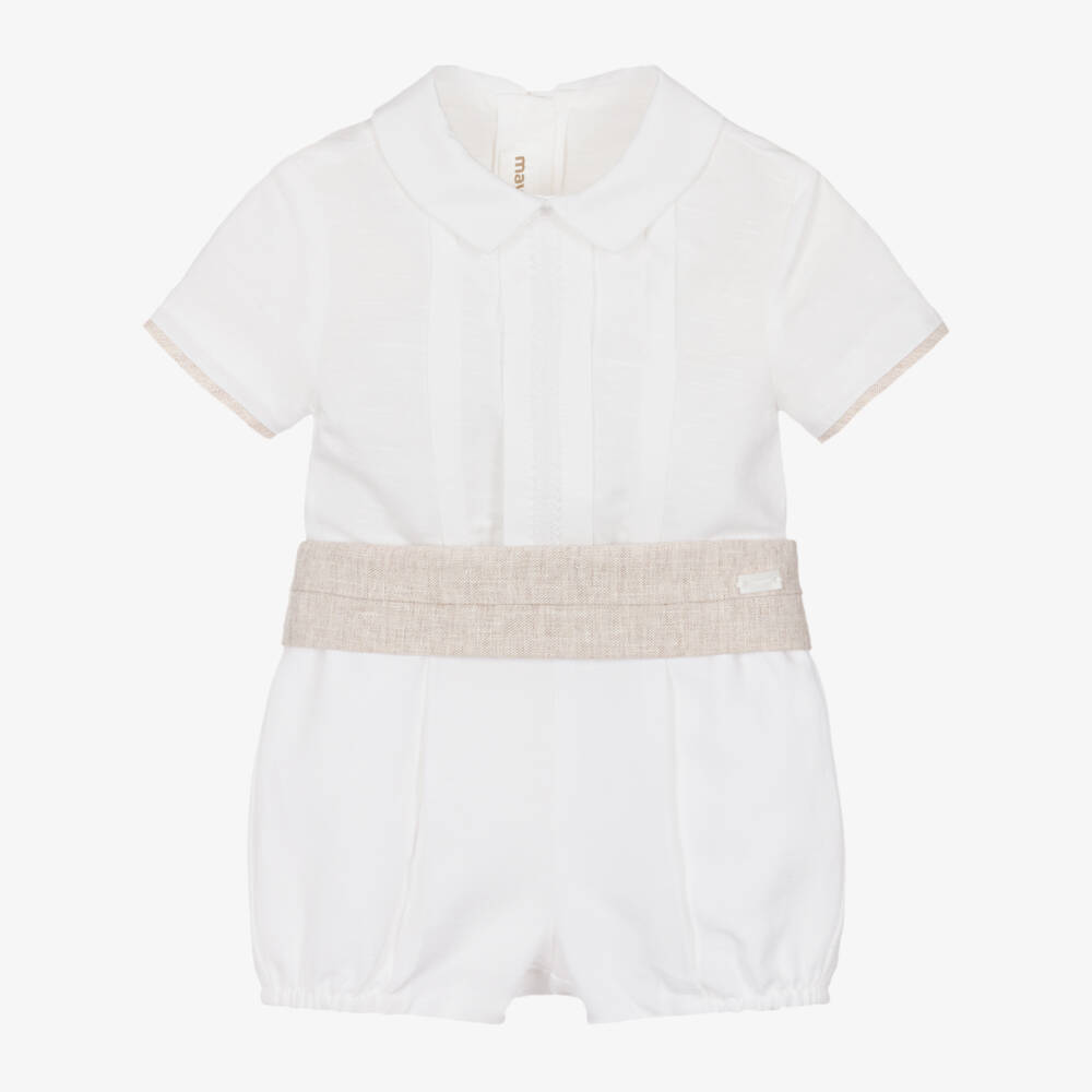Mayoral Newborn-Boys Cream & Sand Outfit Set | Childrensalon Outlet