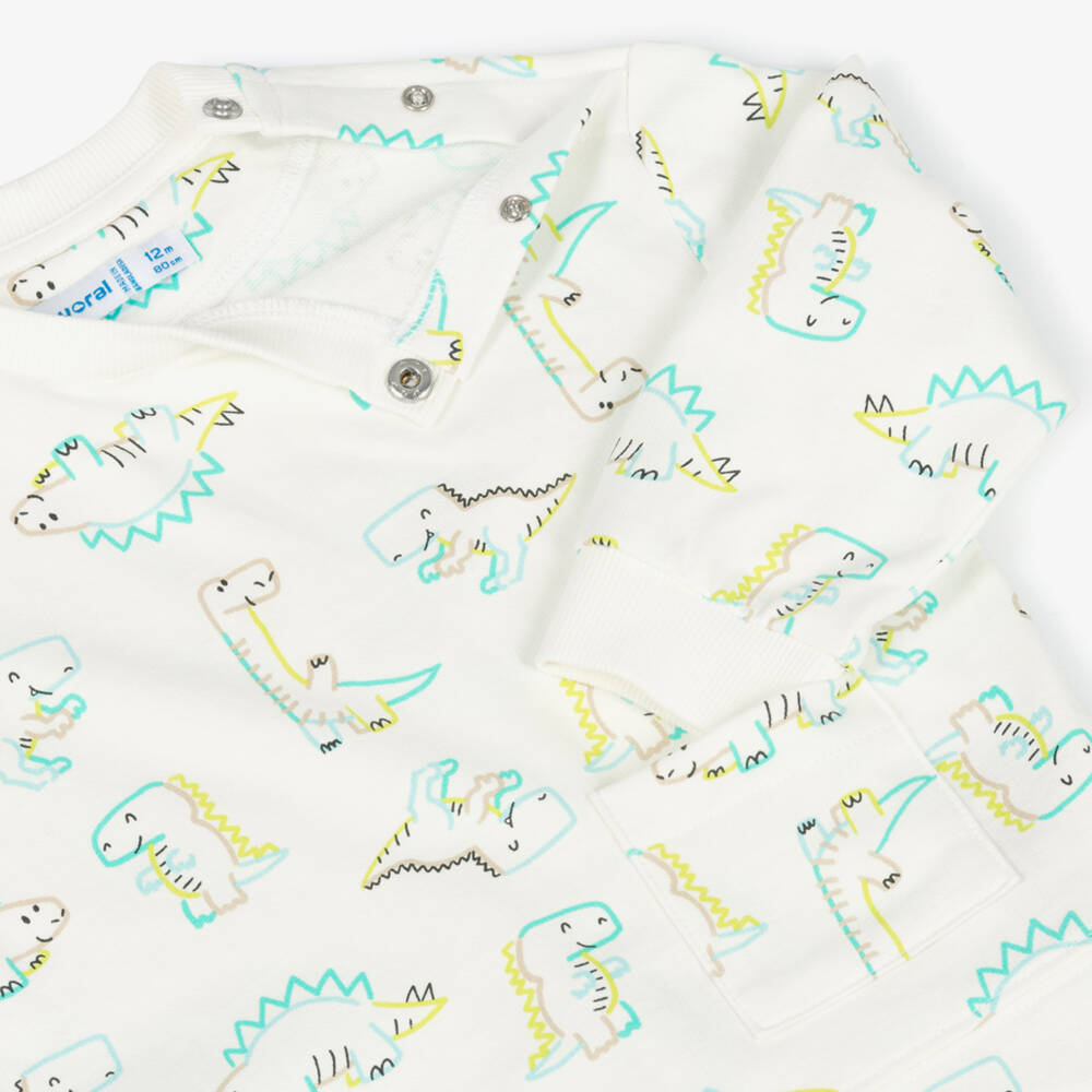 Mayoral-Boys Creamy Dino Adventure Tee | Childrensalon Outlet